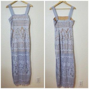 VENUS Light Blue Lace Sleeveless Maxi Dress